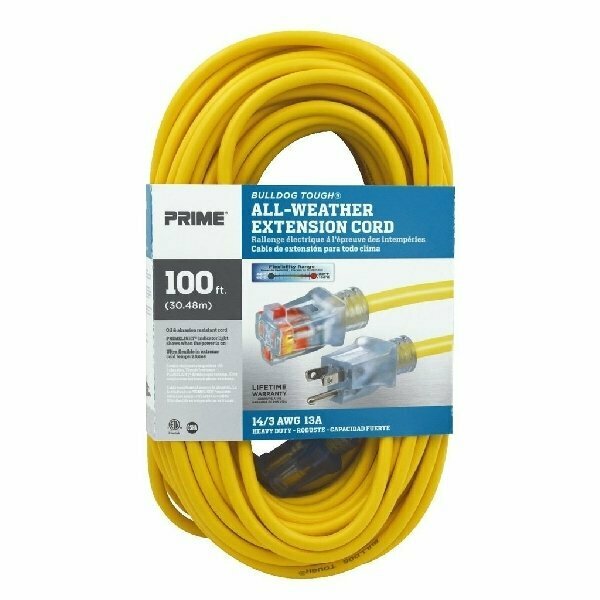 Prime EXTENSION CORD YLW 100'L LT511735